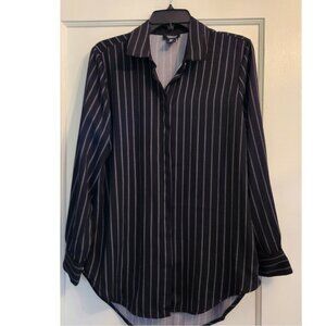 Jones New York Black & White Sleeveless Shirt